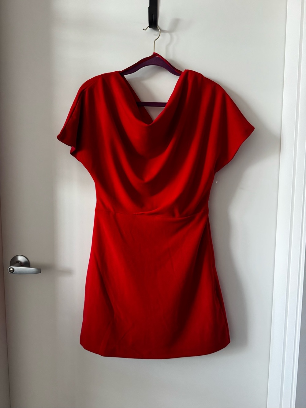 Alexia Admor Red Cowl-Neck Mini Dress